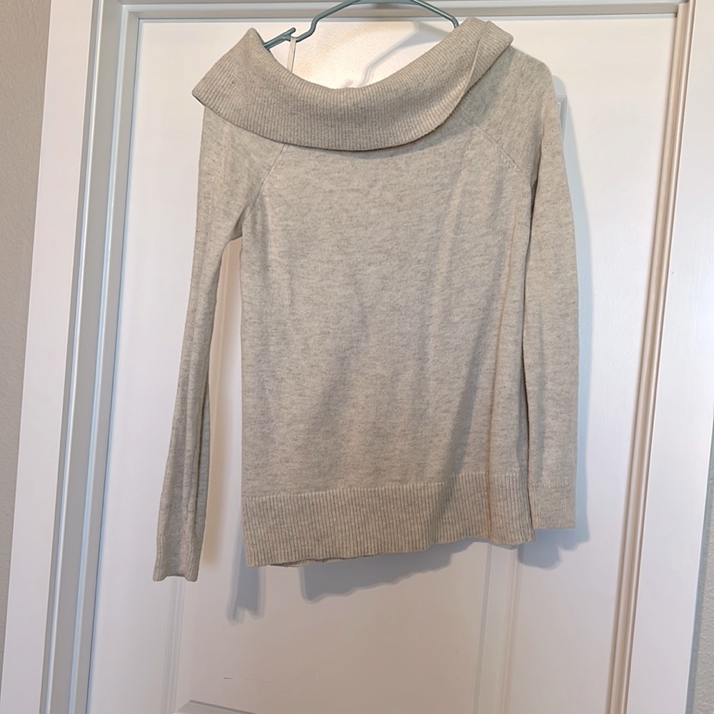 Beige off the shoulder sweater! Worn 2 times! The material is very soft.